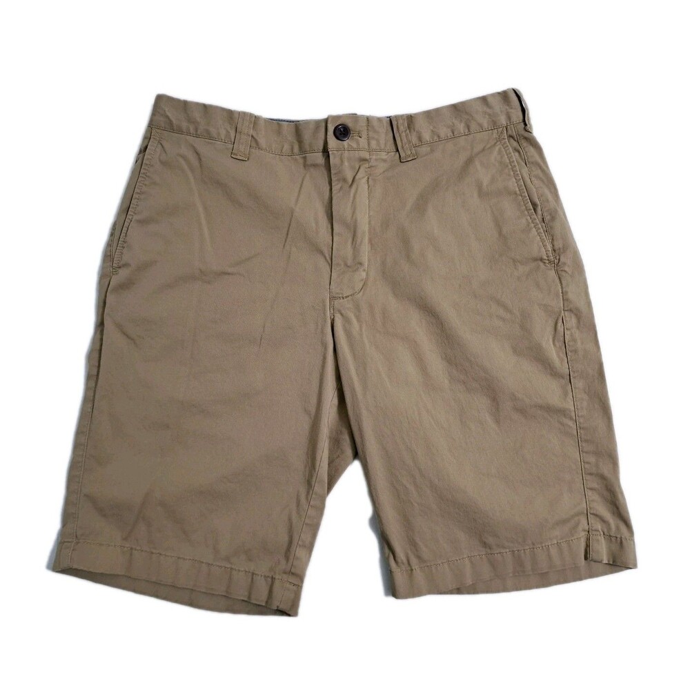 J Crew Men's 32 Shorts Chino Khaki Stretch Golf Shorts 9" Inseam Dress